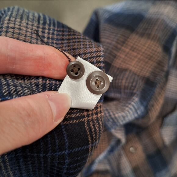 Lot of 3: Men's Cotton Flannel Shirts, M, Button Down, Long Sleeve, Blue, Gray - Picture 9 of 9